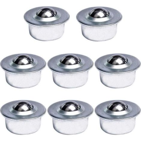 Lot de 8 roulettes à roulement à billes – Diamètre 5/8' – Charge max 15kg – Acier au carbone – Rotation 360° – Pour systèmes de transport (1/5)