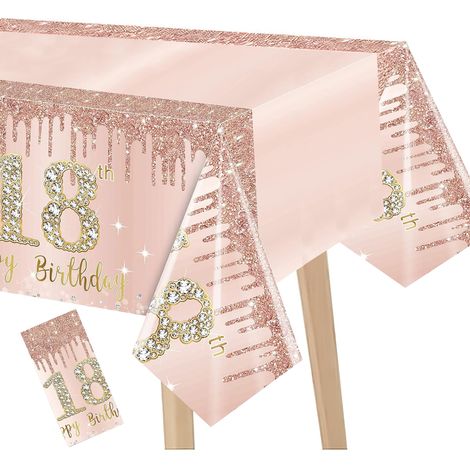 Tablecloth - Rectangulaire - 137 x 274 cm - Imperméable - Jetable - Pour Fête D'Anniversaire - 1 Pièce (1/5)