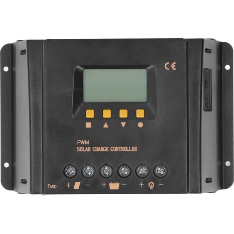 Régulateur de charge solaire PWM 12V 24V 30A avec écran LCD pour panneau photovoltaïque (1/5)