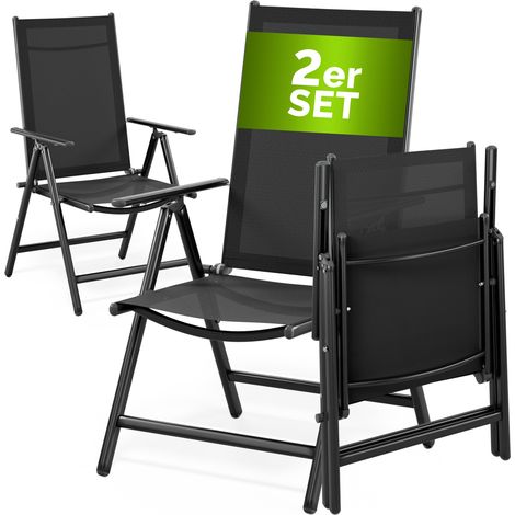 CASARIA® Sillas de Jardín Plegables Respaldo Alto Ajustable en 8 Posiciones Reclinables Aluminio Resistentes Intemperie Carga 120Kg Set a Elegir 2er Set Anthrazit (de) (1/5)