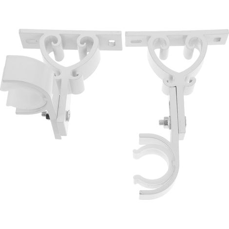 Supports de Tringles à Rideaux Doubles Lot de 2 en Alliage D'aluminium Blanc, Installation sans Perçage, Compatible Polyvalent pour Fixation Murale de Fenêtre (1/5)