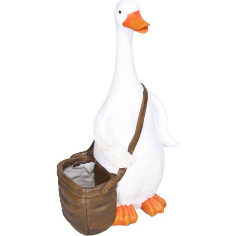 TAISHENGDA-Pot de fleur Cygne avec design cartable Cache-pot avec trou de drainage pour l'intérieur et l'extérieur Résine synthétique