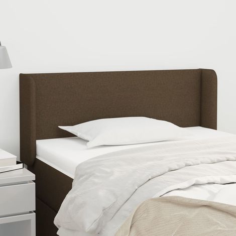 Kopfteil mit Ohren Dunkelbraun 103x16x78/88 cm Stoff (1/5)