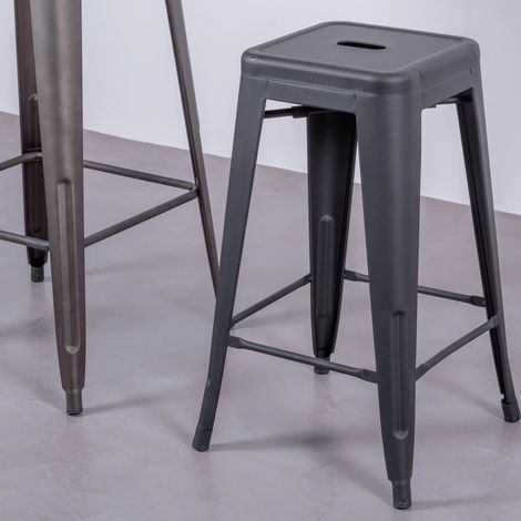 Nest Dream - Stapelbarer Metall-Stahlhocker - Bistro - Schwarz