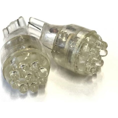 Coppia 2 Lampade Led T10 T15 Con 9 Led F3 Colore Rosso Red 12V 0,2W