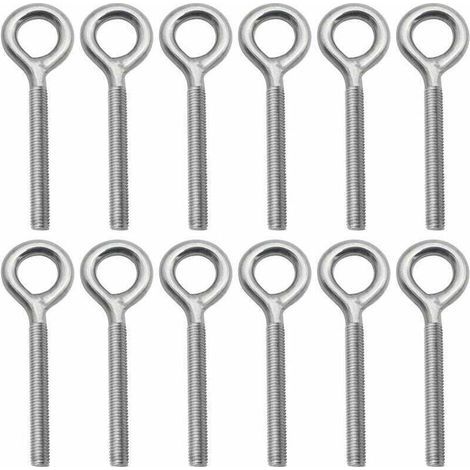 Set di 12 golfari M6 in acciaio inox 304 con viti ad anello per altalena da esterno. (1/4)