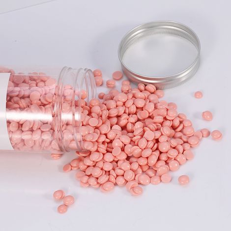 Cire dépilatoire chaude et dure en grains, 400 g/flacon, pour l'épilation des bras, du corps et du maillot (rose) (1/5)