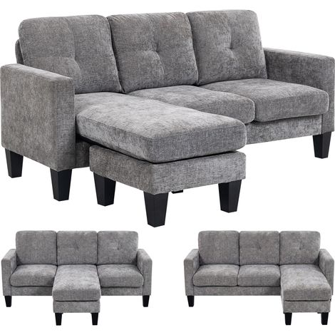Structure, réversible, gris foncé, 186 × 130 × 84 cm, chenille, acier, 25,4 kg (1/5)