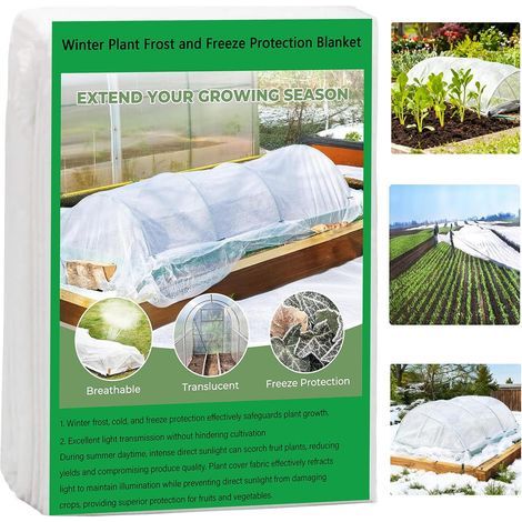 Non-woven fleece 3x6m, UV-permeable, frost-protective, for plants, palm trees, olive trees, and gardens (1/5)