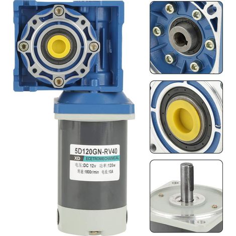 à Engrenages CC 120 W à Haut Rendement avec Auto-verrouillage pour les Applications de à Engrenage à Vis sans Fin RV40 (12V) (1/5)