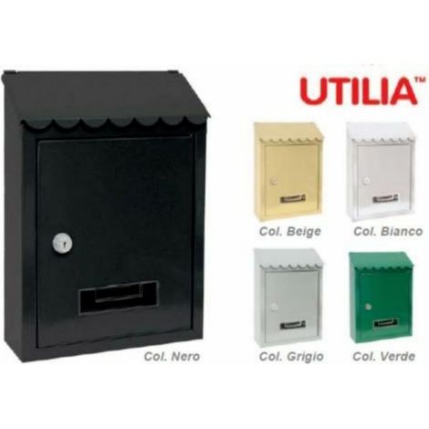 Cassetta postale per posta capri con tettuccio cm 21x6x30 h vari colori utilia colore principale grigio