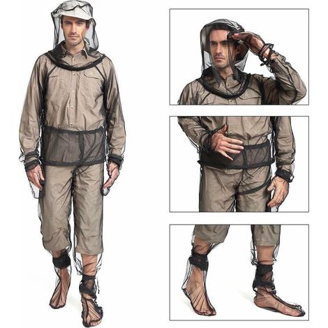 Combinaison d'Apiculture De Anti Moustique Maille Ultra Legere Insecte Tout Le Corps Vêtements à Capuchon avec Manteau Vêtements de Protection Homme Femme L/XL (1/4)
