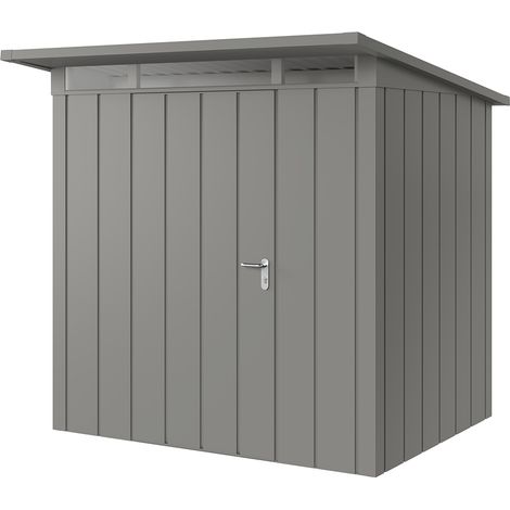 Hörmann Metall-Gerätehaus "Juno" mit Pultdach, JPD4 - Modern, 214 x 166 cm (B x T), graualuminium, 1-flüglige Tür, Anschlag links (1/5)