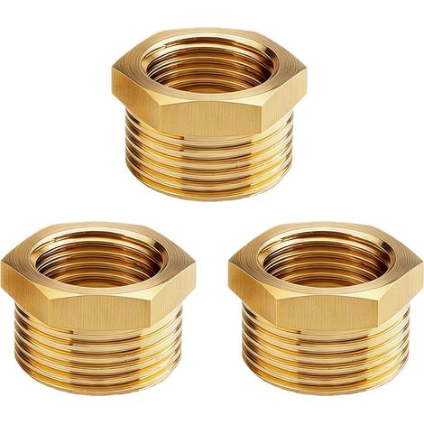 Mamelon double G1/2" (Ø 20mm) laiton mâle,4 pièces hexagonal G1/2"M/M,Raccord de jonction 2 x M Raccord fileté,Double mamelon Raccords en convient pour l'eau potable Réduit Filetage Mâle/Femelle (1/5)