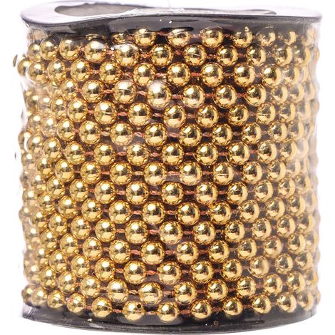 ARPIMEX Ghirlanda Perle Natale D 6 Mm L 10 Mt Plastica Oro