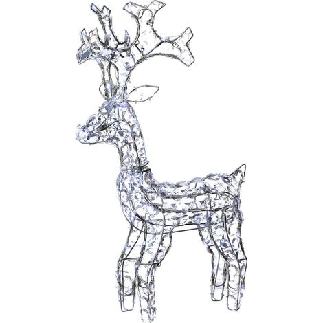 Decorazione natalizia "Renna in Piedi" con cristalli 80 led da esterno h 66 cm (1/5)
