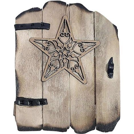 Porte miniature en forme de pentagramme pour arbre d'extérieur - Décoration de porte miniature pour arbre -- (1/5)