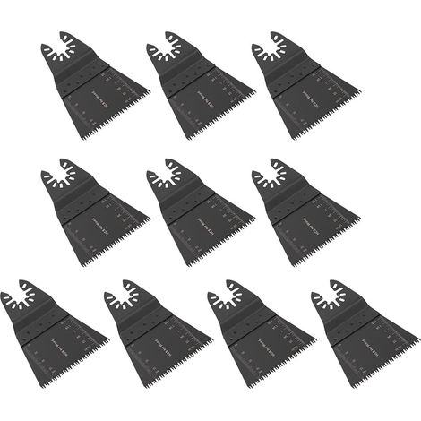 Lames de Scie Oscillante, Jeu de 10 Lames Multi-outils, 65 mm, pour Couper le Métal Mou, le Bois, le Plastique