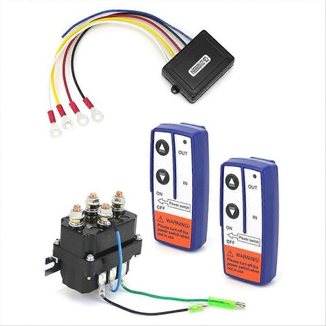 Treuil électrique sans fil 12V 250A - Kit de commande à distance avec contacteur relais solénoïde (1/5)