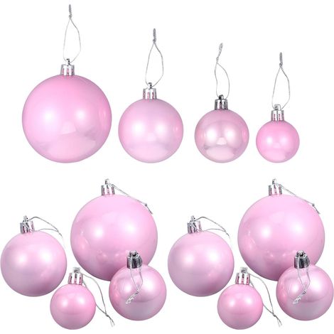 36 boules de Noël roses nacrées à suspendre (1/5)