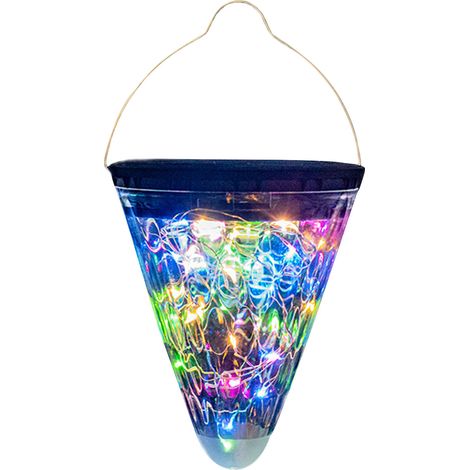 Luz solar LED para exteriores, luz nocturna impermeable con sensor de movimiento y diseño cónico — Multicolor (1/5)