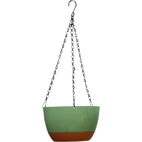 Pot de fleurs suspendu - Grand modèle (29cm) en résine durable avec chaîne - Graisse - Décor pour salon ou jardin (1/5)