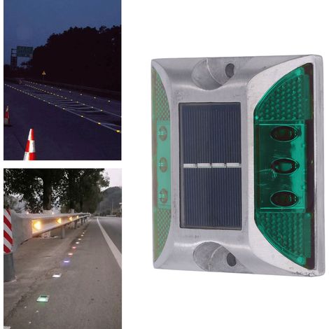 Solarbetriebene Verkehrsschilder, im Boden eingelassene Autobahnlaternen aus Aluminiumguss, grünes Licht (1/5)