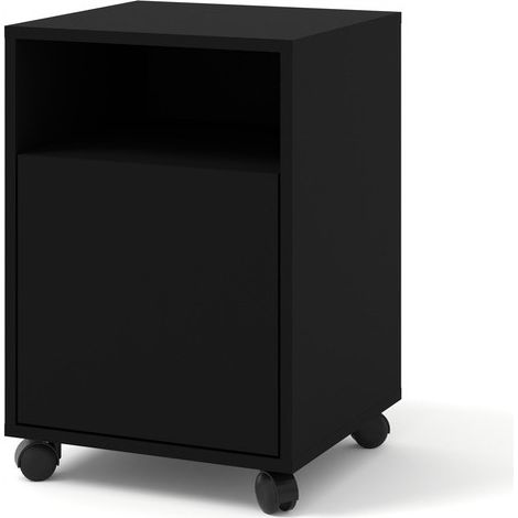 Meuble sous bureau 41x40x59 cm sur roulettes Noir mat BIMOFFICE (1/5)