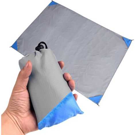 TuseRxln Serviette de Plage - Serviette de Plage - imperméable et Anti-sable Super Large - 1 pièce - pour Les Voyages à la Plage Gris Bleu (1/5)