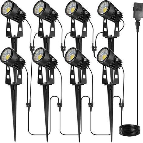 8er-Pack Niederspannungs-LED-Landschaftsleuchten für den Außenbereich mit Transformator, IP65, wasserdicht, für Wege, Einfahrten, Pooldecks