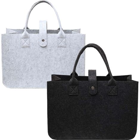 [MAI USATO]2 pezzi borsa in feltro cestino riscaldante in feltro, borsa per legna da ardere in feltro shopper grande borsa in feltro borsa per legna da ardere pieghevole grande borsa per la spesa cest (1/5)