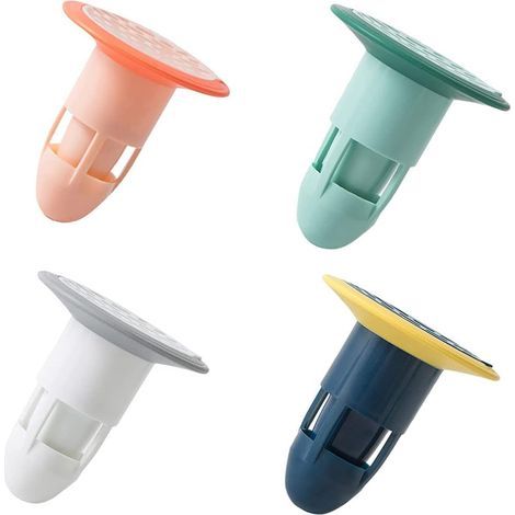 Pack of 4 Shower Floor Drain, 360° Deodorant Floor Drain, Anti-Clogging Removable Anti-Backflow Drain Valve, Adjustable Floor Drain Cover, Suitable for Bathroom, Toilet, Kitchen, Outdoor (1/5)