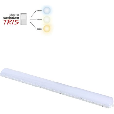 Plafoniera Stagna LED Cambiatono 70W L1580x200 IP65 BNC