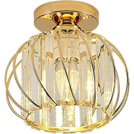Luminaires de Plafond à Cristaux, Petit Plafonnier à encastrer à LED pour cuisine couloir salles à manger salons bar (Gold) (1/5)