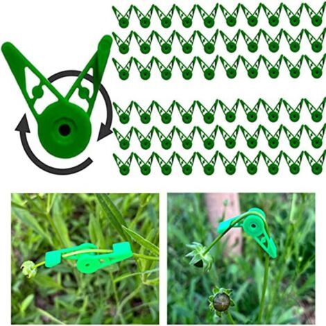 Pinces à plantes réglables à 360°, pinces d'entraînement à faible stress, pinces à plantes et changement de direction de croissance (vertes) (1/4)