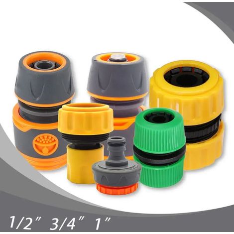 (1 pièce) Raccords rapides pour tuyau d'arrosage/voiture 1/2", 3/4" 1", réparation de tuyaux d'eau endommagés ou qui fuient, adaptateur de tuyau PE, raccord de tuyau d'irrigation (1/4)