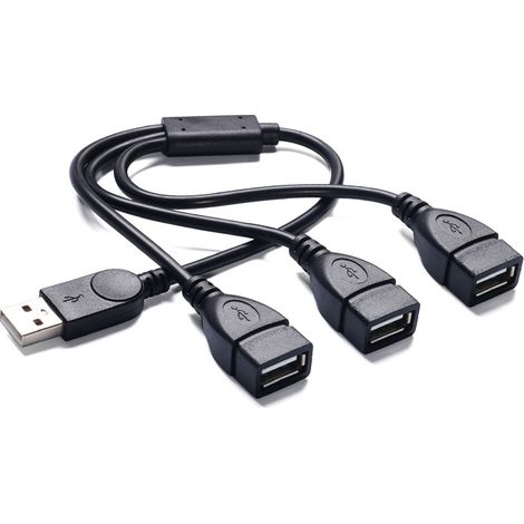 Straight male USB connector, 3 to 3 female USB HUB data cable, 3A current, supports SIM card charging cable. (1/4)