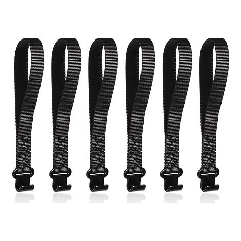 6 x Car Roof Tie Down Hook Straps, Attaches to Frame (1/4)