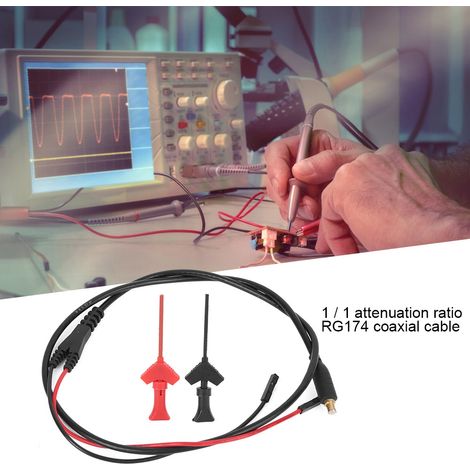 Câbles de test avec crochets de mesure 2mm, rouge et noir, connecteurs filaires pour oscilloscopes (1/5)