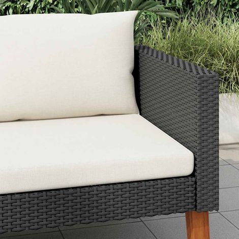 Canapé simple de jardin, Canapé d'extérieur, Meuble de jardin, avec coussins Résine tressée Noir OIB6868E (1/3)