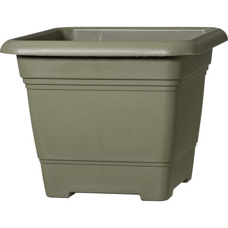 Scheurich NORA, Pflanzgefäß aus Kunststoff, Farbe: Moss Green, 39 cm Durchmesser, 31,5 cm hoch, 25,4 l Vol. (1/4)