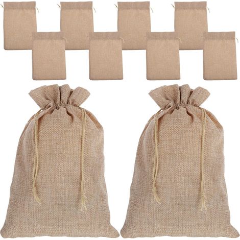 10 Pieces Drawstring Fabric Pouch for Jewelry and Gifts (1/5)