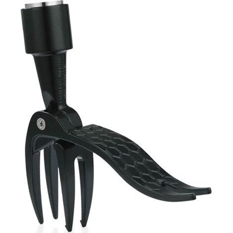 Couteau à désherber - arrache-mauvaises herbes vertical à 4 griffes - tête unique - noir - aluminium - 14,4 x 13,8 x 3 cm - Outil de jardin sur pied - Outils de jardin - Idée cadeau pour jardinier (1/4)