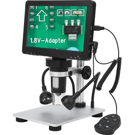 Microscope électronique numérique industriel pour l'inspection de circuits imprimés (PCB) 7 pouces, 12 mégapixels, 3,7 V