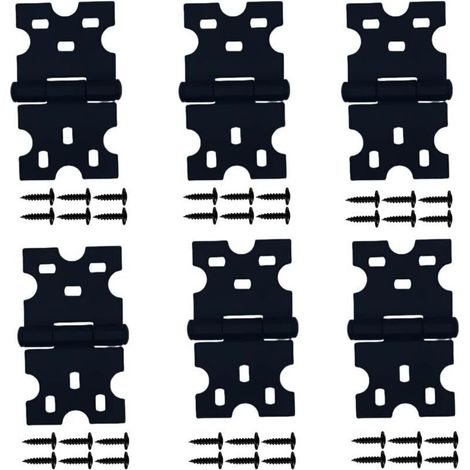 SABIR 6 Pcs Charnières Noires, Les Charnières D'armoire avec des Vis Conviennent pour Petites Portes/Tiroirs/Fenêtres/Quincaillerie de Meubles de Maison (1/4)