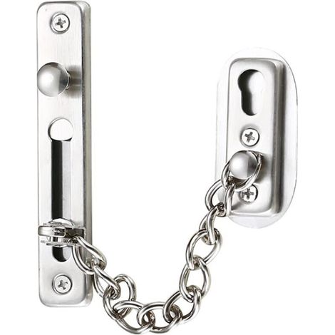 Security chain, 304 stainless steel door chain, door chain lock with screws, used for interior hotel doors and windows (1/5)