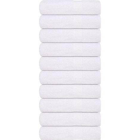 Serviettes de bain FROGN, lot de 10, blanches, 100 x 150 cm, 360 g/m² (1/5)