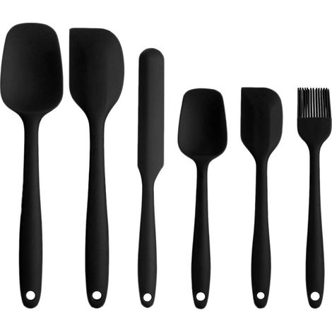 MINKUROW Juego De Espátulas De Silicona De 6 Piezas, Espátula De Cocina Resistente Al Calor Con Núcleo De Acero Inoxidable Fuerte, Utensilios De Cocina Antiadherentes Para Cocinar, Hornear Y Mezclar ( (1/4)