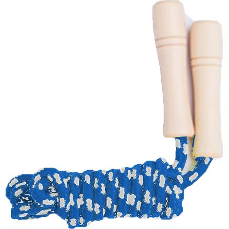 Corde à Sauter Enfant - Poignées en Bois - Corde Tressée en Coton Réglable - Pour Activités Intérieures et Extérieures - 1 Pièce (1/5)