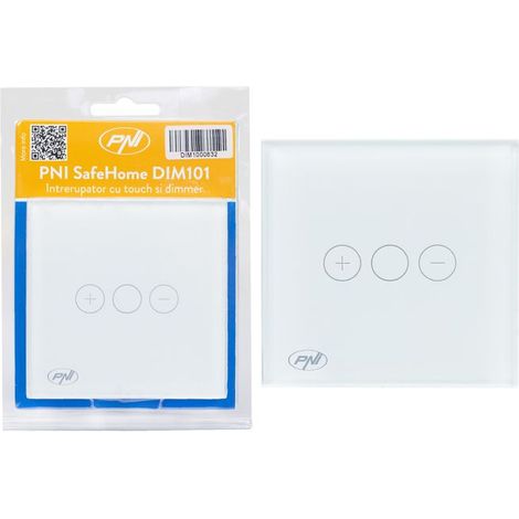 Interrupteur tactile - PNI SafeHome DIM101 - 700 W - Verre ignifugé - Dimmable sans neutre (1/4)